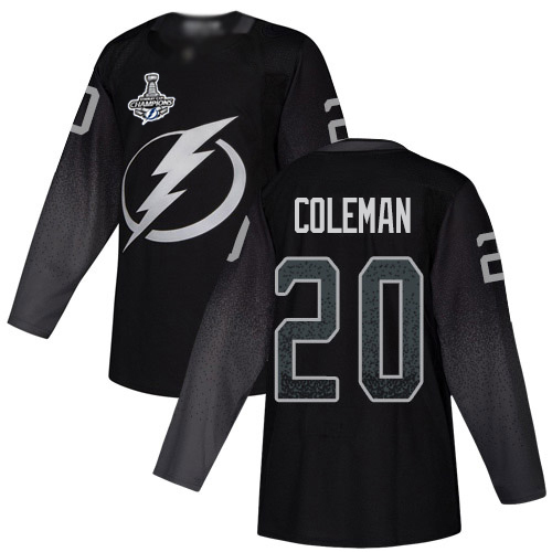 Adidas Tampa Bay Lightning Men #20 Blake Coleman Black Alternate Authentic 2020 Stanley Cup Champions Stitched NHL Jersey